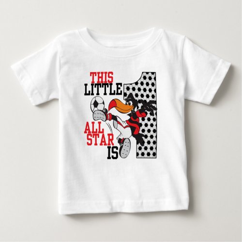This Little ALL STAR is 1 BIRTHDAY Soccer Baby T_Shirt