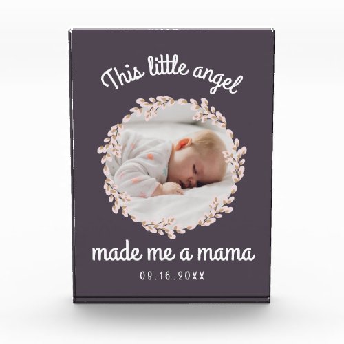 This Little Angel Made Me a Mama Photo Block