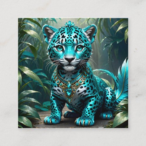 This little baby is a surreal fantasy jaguar  square business card