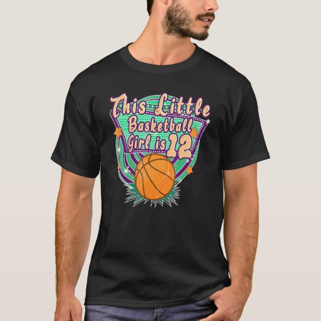 This Little Basketball Girl Is 12th Birthday Age 1 T-Shirt (Front)