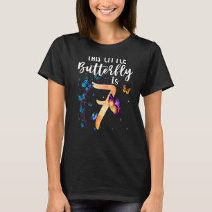 This Little Butterfly Is 7th Birthday 7 Year Old B T-Shirt