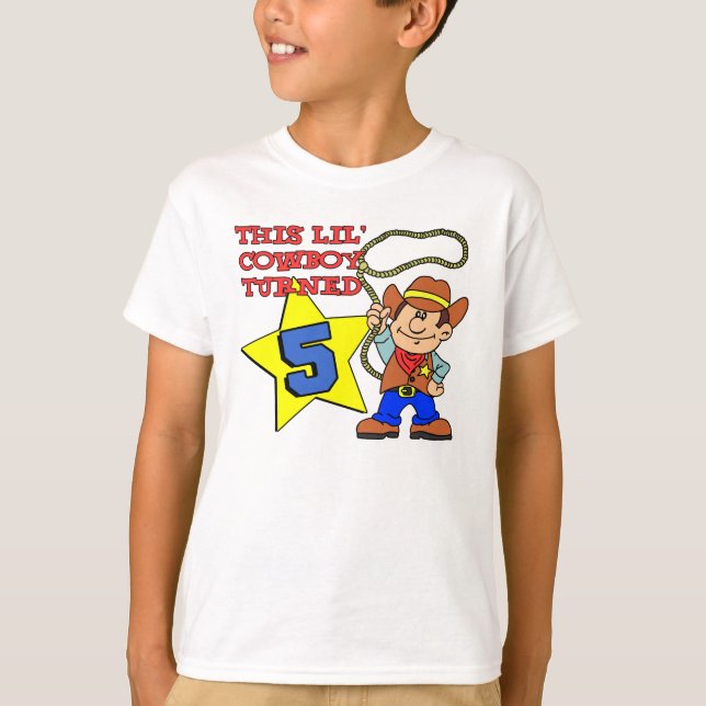 This Little Cowboy Turned 5 5th Birthday T-Shirt (Front)