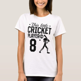 This Little Cricket Player Is 8 Years Old - 8th Bi T-Shirt