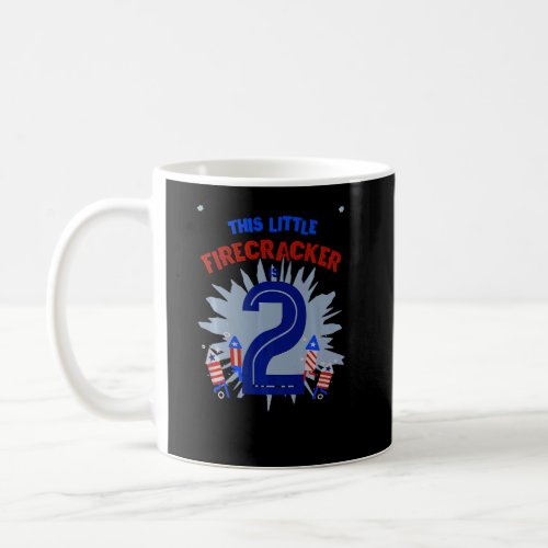 This Little Firecracker Is Two Girl Boy 2nd Birthd Coffee Mug
