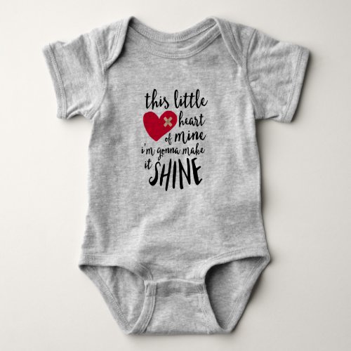 This little heart of mine _ CHD heart warrior Baby Bodysuit