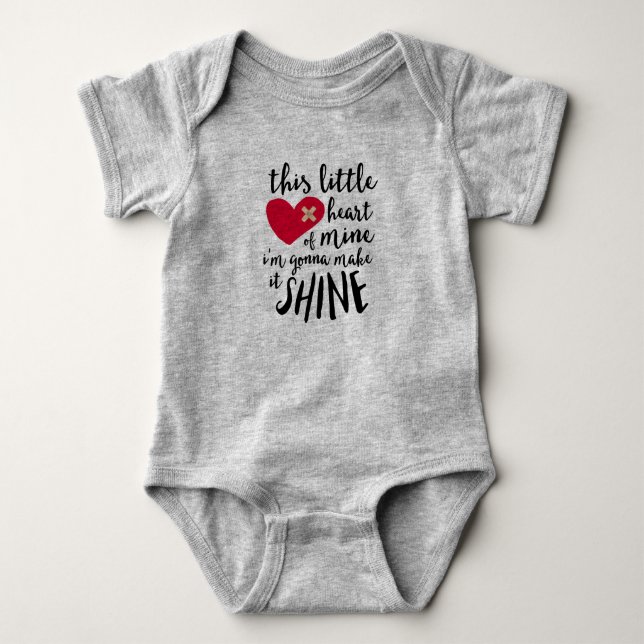 This little heart of mine - CHD heart warrior Baby Bodysuit (Front)