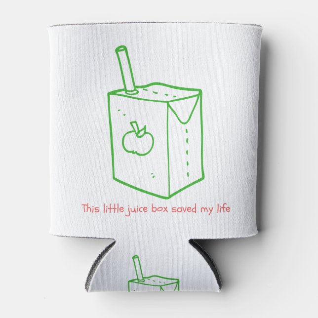 This little juice box saved my life green logo can cooler (Front)