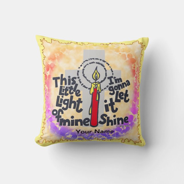 This Little Light Christian pillow (Front)