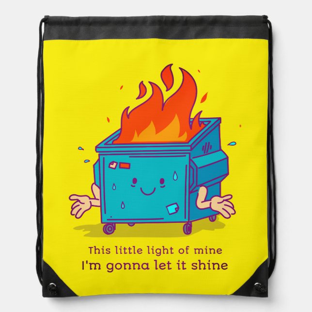 This Little Light: Dumpster Fire Drawstring Bag (Front)