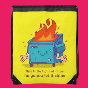 This Little Light: Dumpster Fire Drawstring Bag
