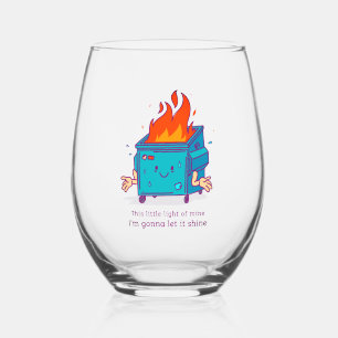This Little Light: Dumpster Fire Stemless Wine Glass