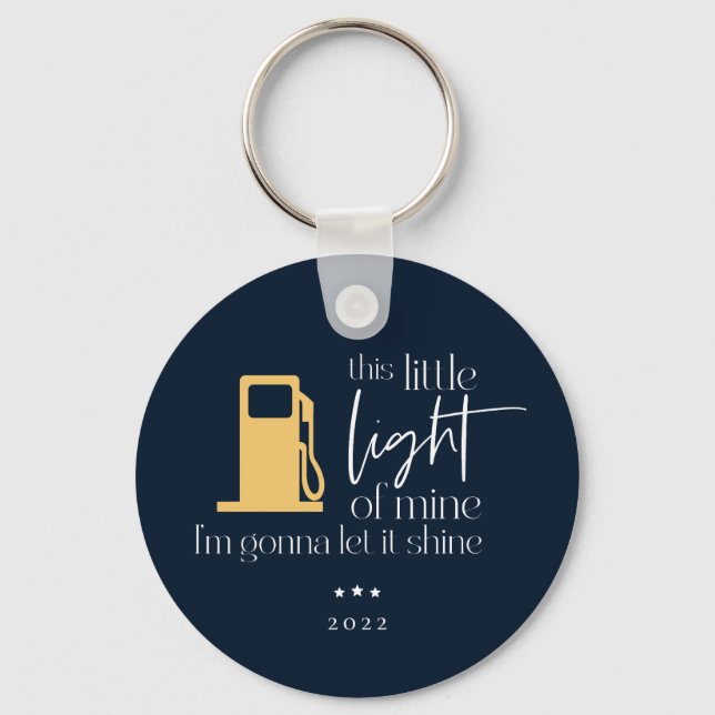 This Little Light Funny Gas Light Christmas Keychain (Front)