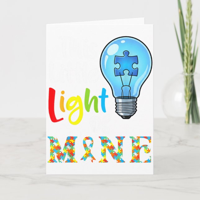 This Little Light Of Mine Autism Awareness Support Card (Front)