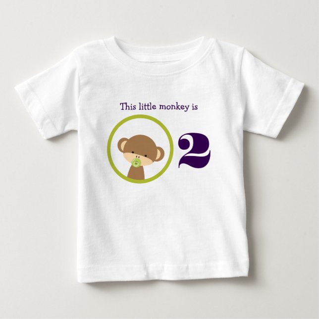 This Little Monkey Birthday Baby T-Shirt (Front)
