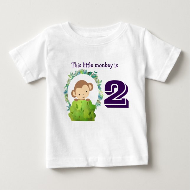 This Little Monkey Cute Safari Birthday Baby T-Shirt (Front)