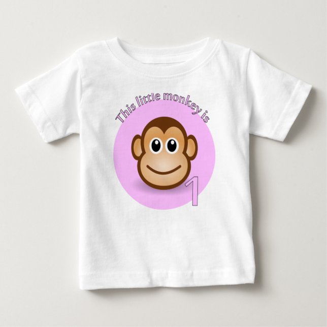 This little Monkey is 1 Baby T-Shirt (Front)