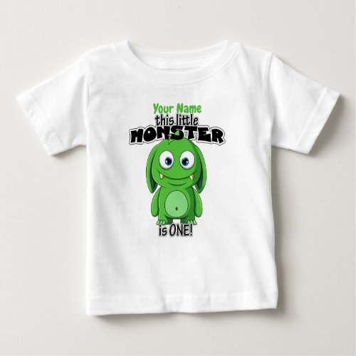 This Little Monster is One Baby T_Shirt