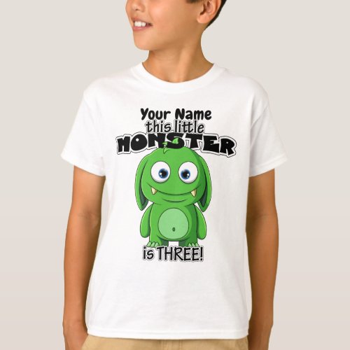 This Little Monster is Three T_Shirt