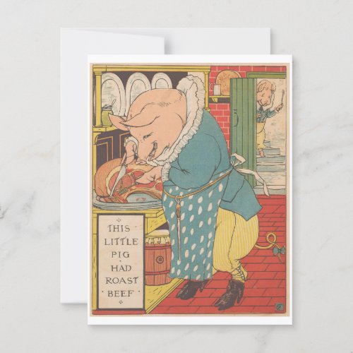  This little pig shad roast beef 1879 Postcard