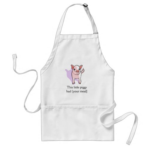 This Little Piggy Cute Pig Drawing Apron Template