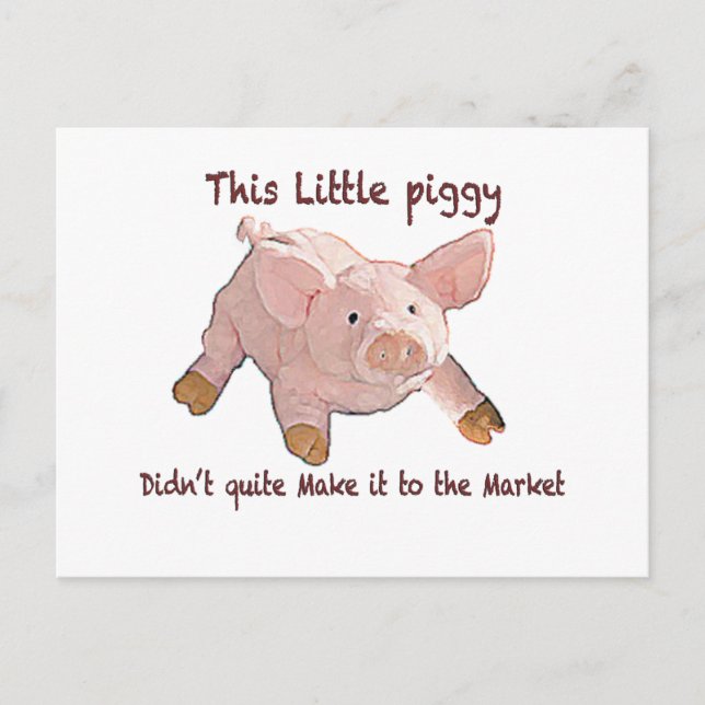 This Little Piggy Didn't Make it Home Notecard (Front)
