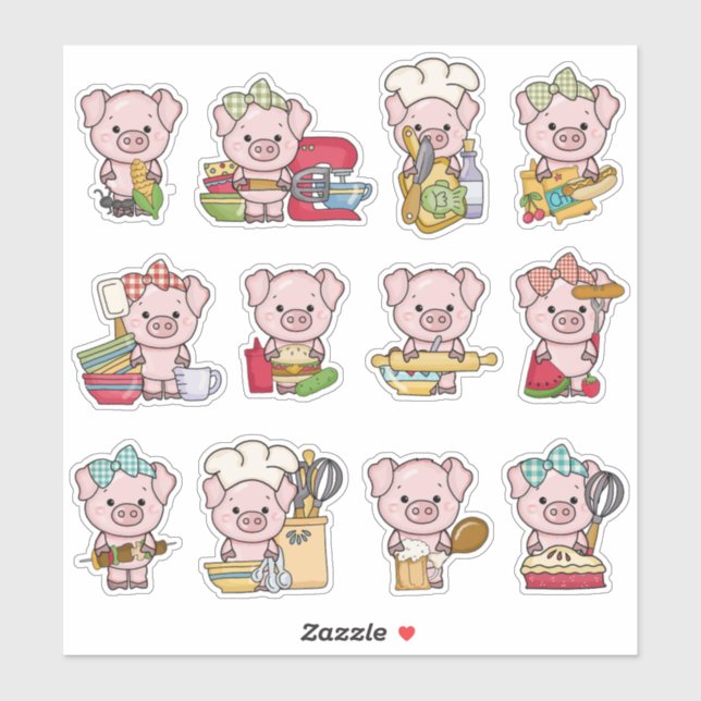This Little Piggy Loves Baking & BBQ Sticker (Sheet)