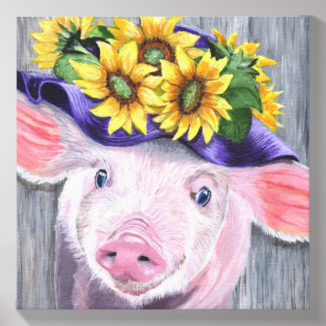 This Little Piggy Original Painting Canvas Photo Tile (Front Set)