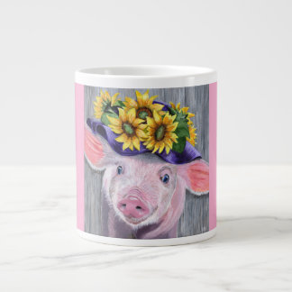 This Little Piggy Original Painting Giant Coffee Mug