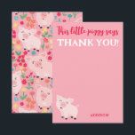 This Little Piggy Says Thank You Farm Animal Card<br><div class="desc">This Little Piggy Says Thank You Farm Animal Thank you cards. Adorable pig floral rustic farm country pattern. www.samanndesigns.com</div>
