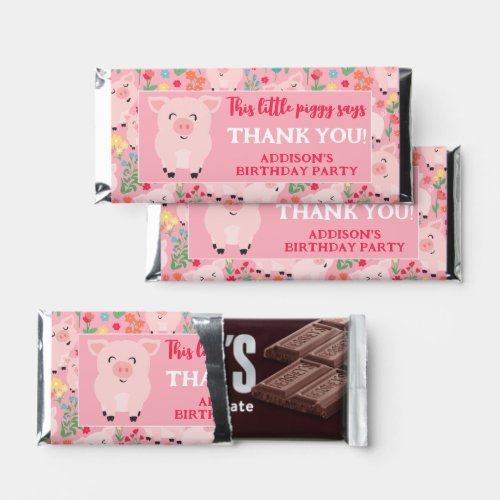 This Little Piggy Says Thank You Floral Farm Girls Hershey Bar Favors