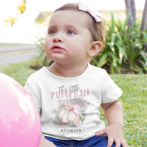 This Little Pumpkin Birthday Baby Pink T_Shirt