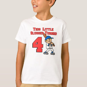 This Little Slugger Turned 4 Baseball T-Shirt