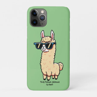 This Llama Drama Is Real quirky pose in sunglasses iPhone 11 Pro Case