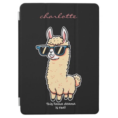 This Llama Drama Is Real quirky pose in sunglasses iPad Air Cover