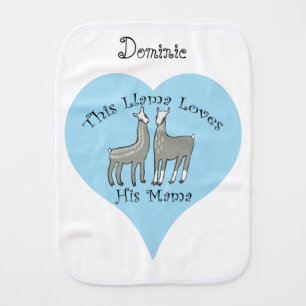 This Llama Loves His Mama Valentine's Baby Shower Burp Cloth