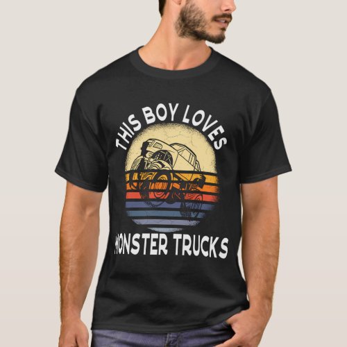 This Loves Monster Trucks Sunset Engines T_Shirt