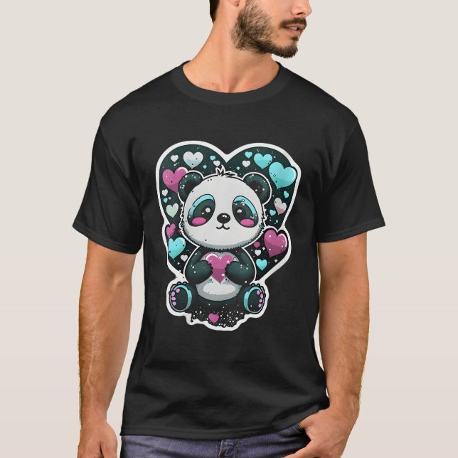 This Loves Pandas Panda He Purple T-Shirt (Front)