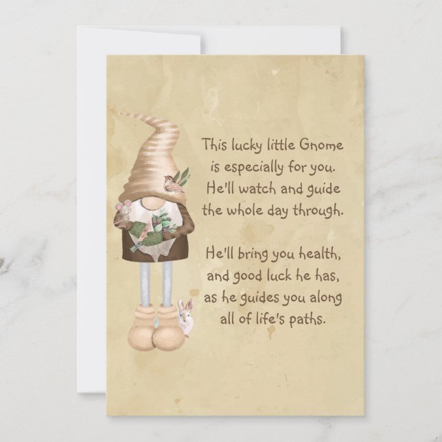  This lucky little Gnome Good luck & Health    Card (Front)