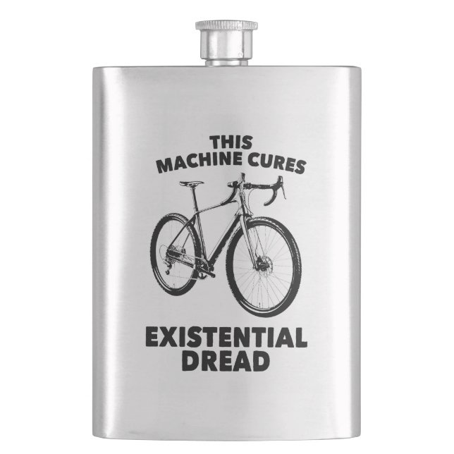 This Machine Cures Existential Dread Bicycle Flask (Front)