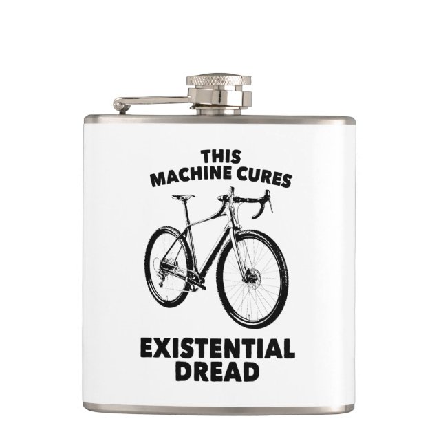 This Machine Cures Existential Dread Bicycle Flask (Front)
