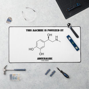This Machine Is Powered By Adrenaline Molecule Desk Mat