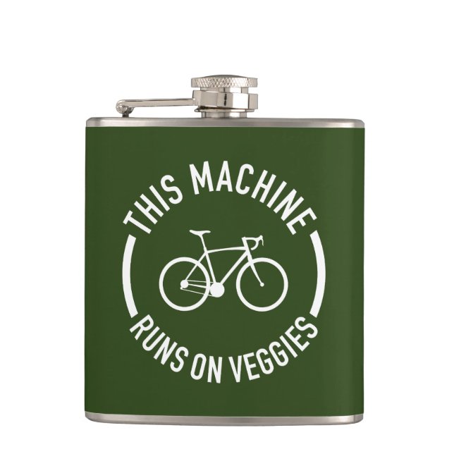 This Machine Runs On Veggies Bicycle Flask (Front)