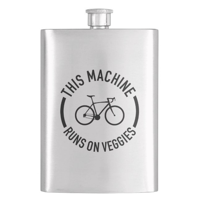 This Machine Runs On Veggies Bicycle Flask (Front)