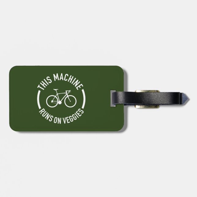 This Machine Runs On Veggies Bicycle Luggage Tag (Back Horizontal)