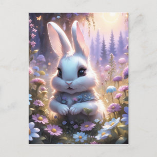 This magical bunny is so adorable, and very sneezy postcard