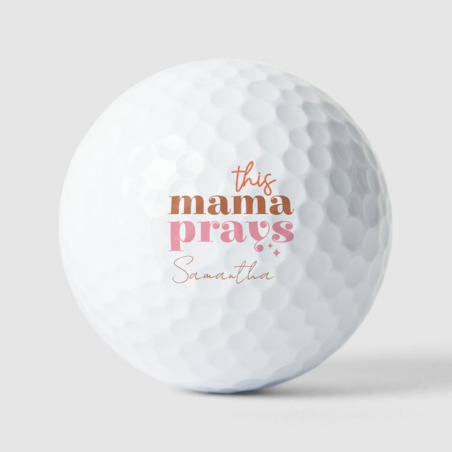 This Mama Prays - Rustic Boho Design Golf Balls (Front)