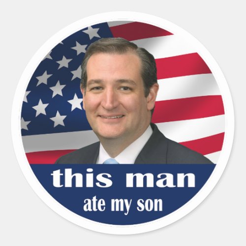 this man ate my son classic round sticker