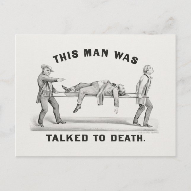 This man was talked to death (1873 postcard (Front)