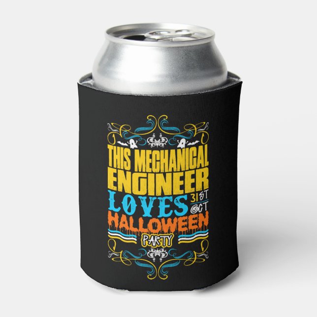 This Mechanical Engineer Loves 31st Oct Halloween Can Cooler (Can Front)