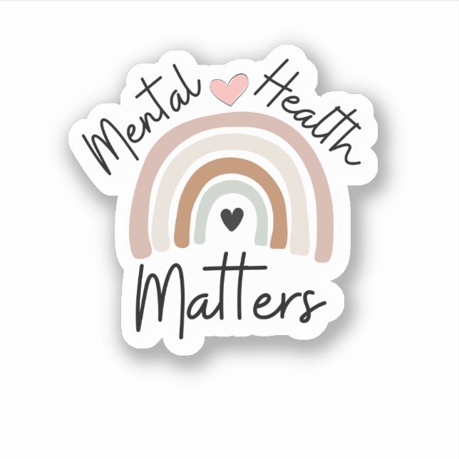 This Mental Health Matters Rainbow  Sticker (Front)